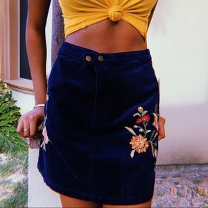 Navy blue corduroy skirt